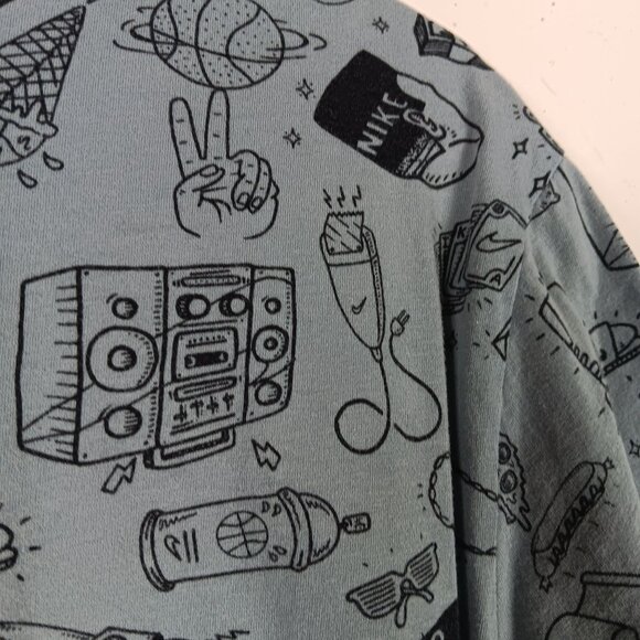 Nike Air Graphic T-Shirt XL Athletic Cut 100% Cotton Mens Gray Casual Activewear - Picture 10 of 10